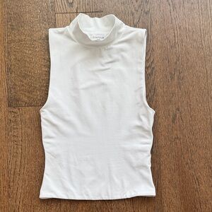 Aritzia Contour White Mock Neck Tank Top